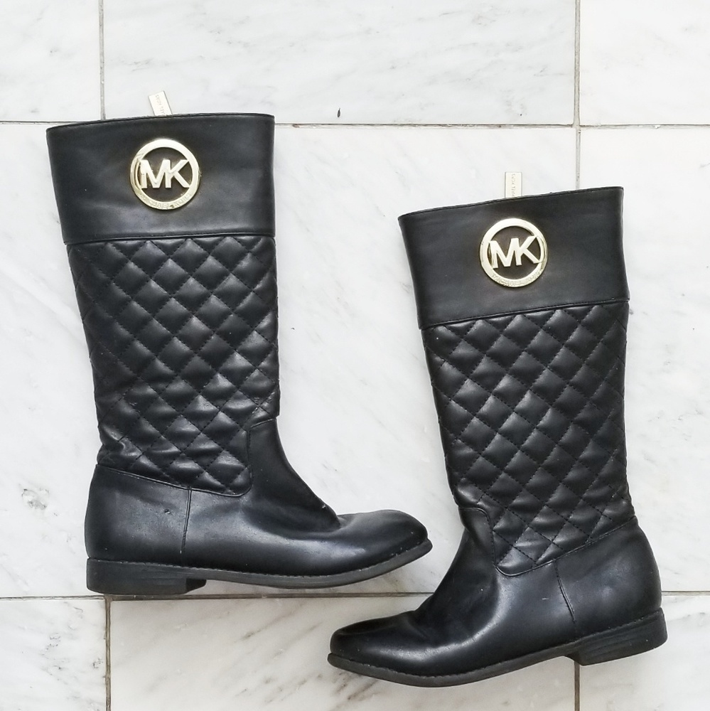 Michael Kors faux leather quilted boots